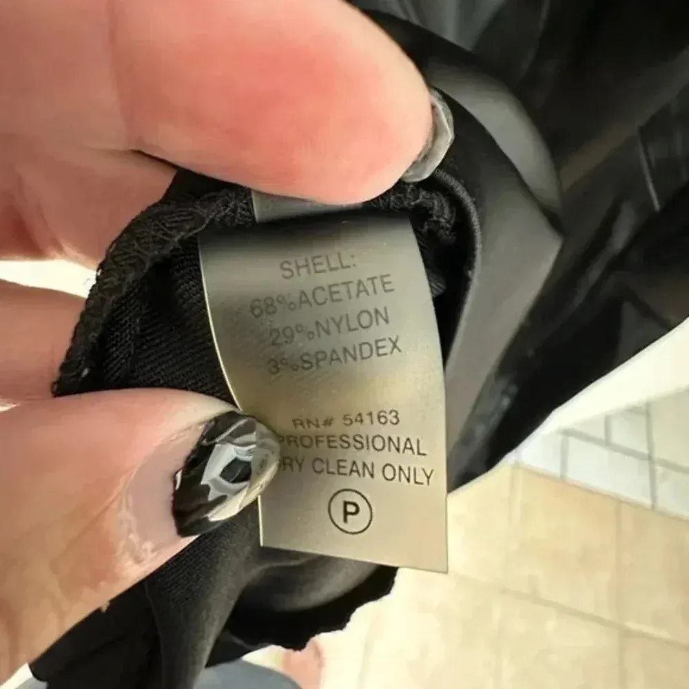 Calvin Klein Classic Black One Shoulder Satin Timeless Formal Party Dress Size 2 - Image 5