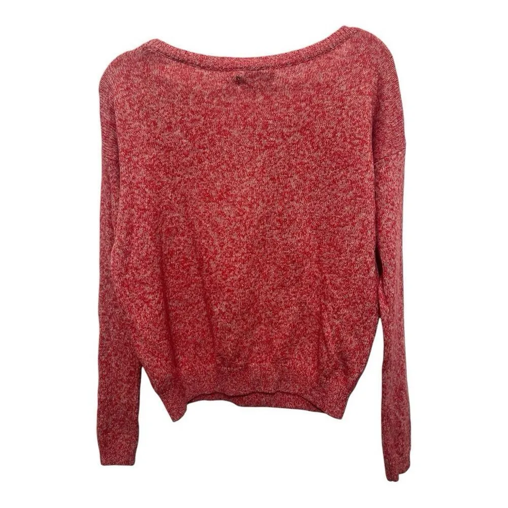 Abercrombie & Fitch Red Lightweight Wide Neck Sweater Cotton Blend Size Small - Image 2