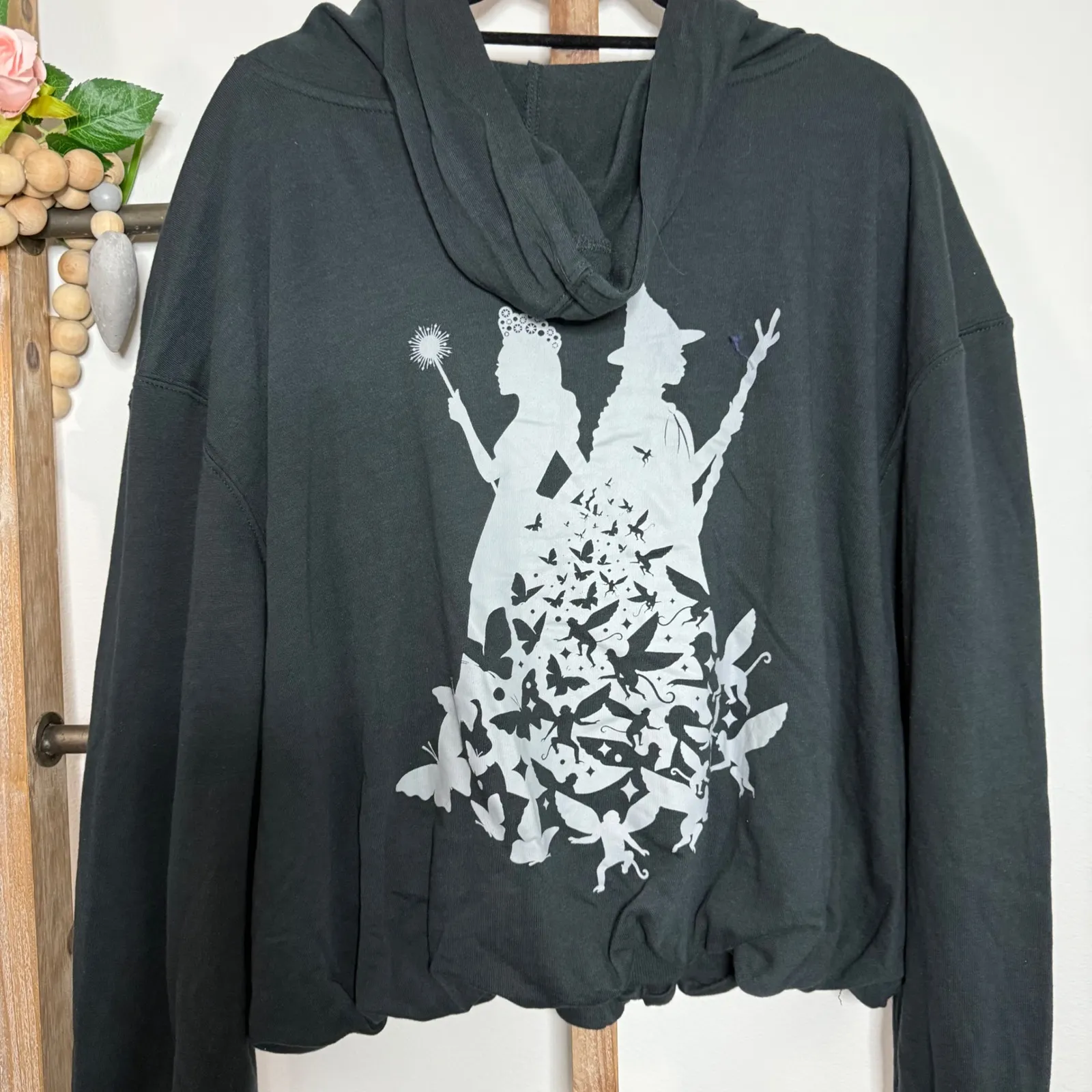 Wicked‎ NWT Black Cinched Sweatshirt Size Large - Image 6