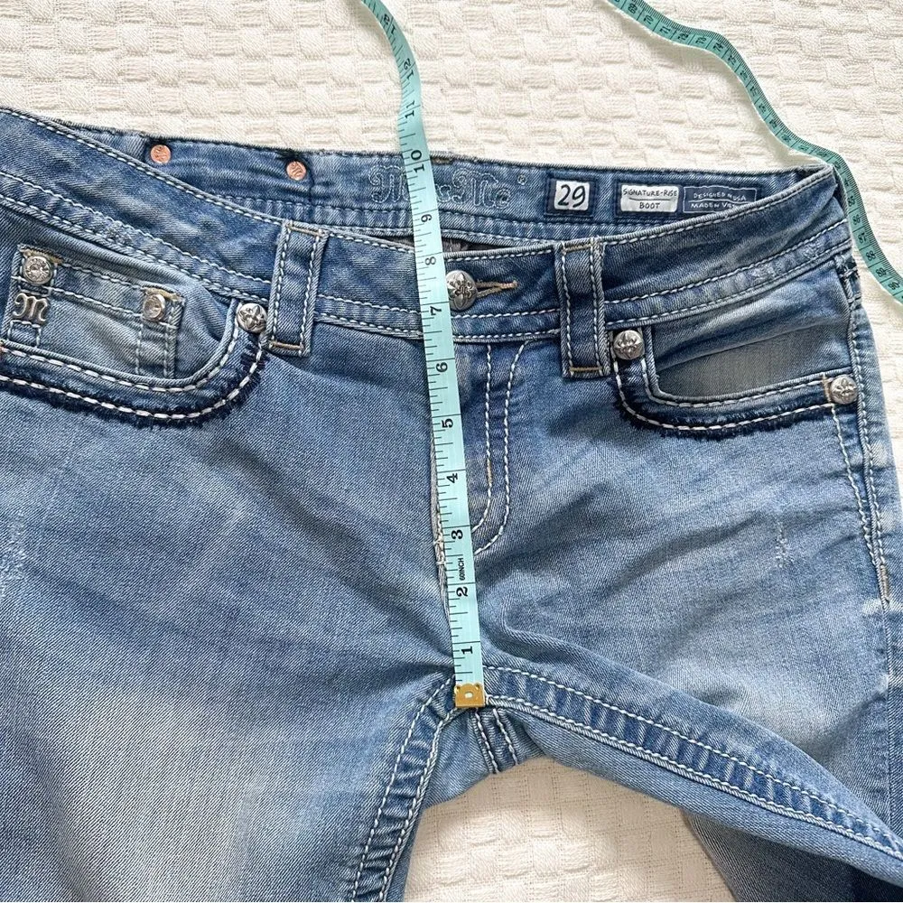 Miss Me Womens Size 29 Signature Rise Boot Cut Jeans Embellished Back Pockets - Image 11