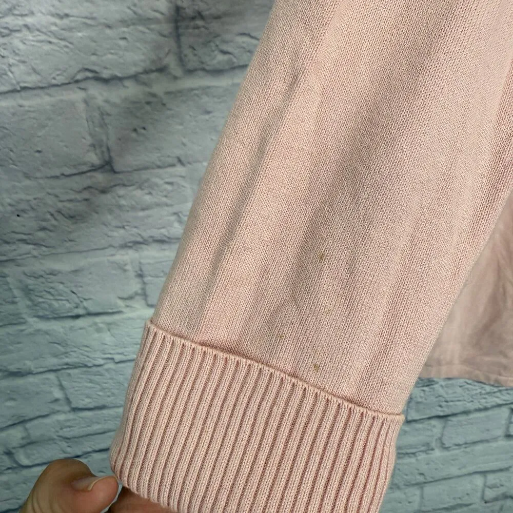 H by Halston Pink Faux Suede Zip Jacket Size 16 Belt Long Knit Sleeves - Image 5