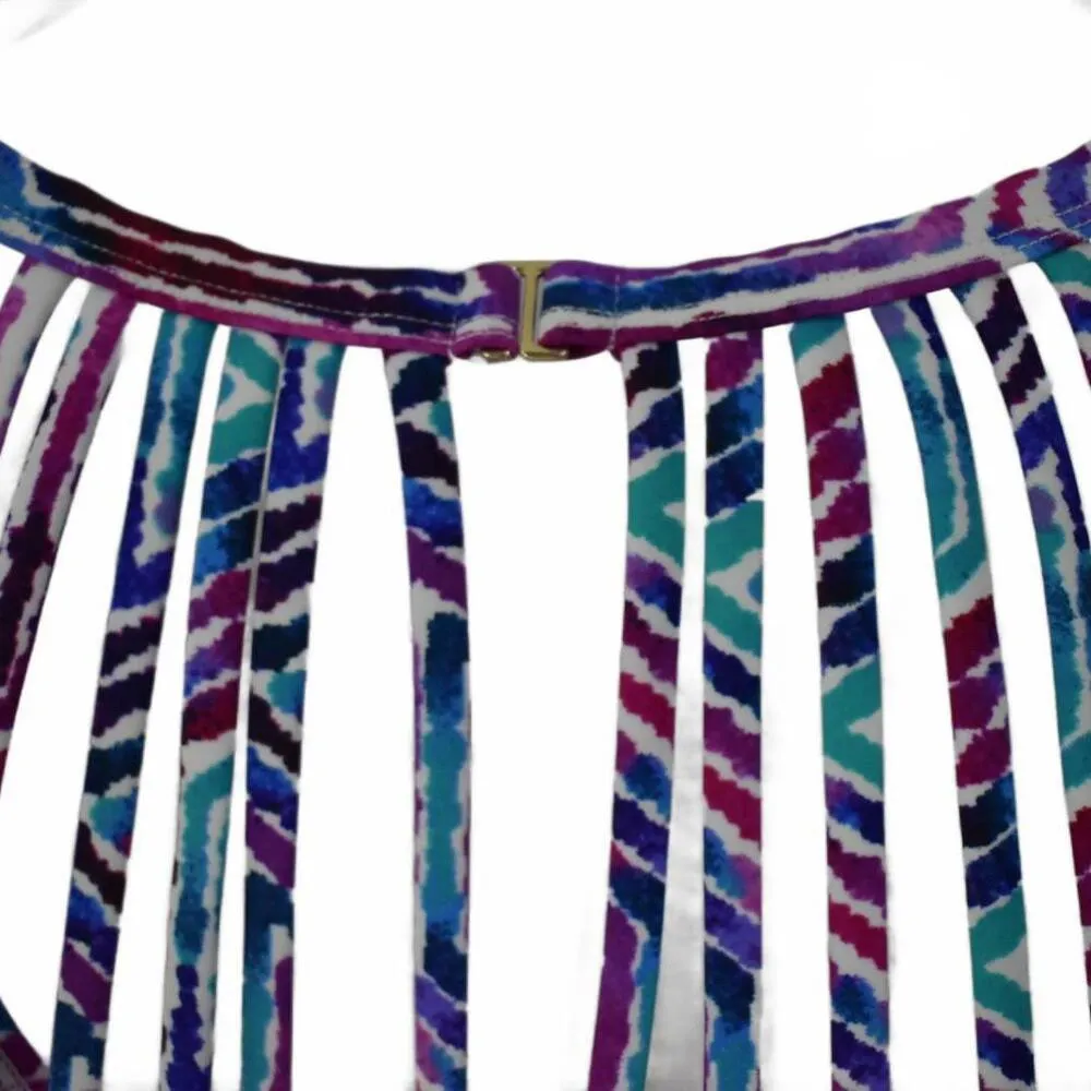 Leilani Geometric Colorful Print Strappy Tankini Top Size 12 Purple - Image 6