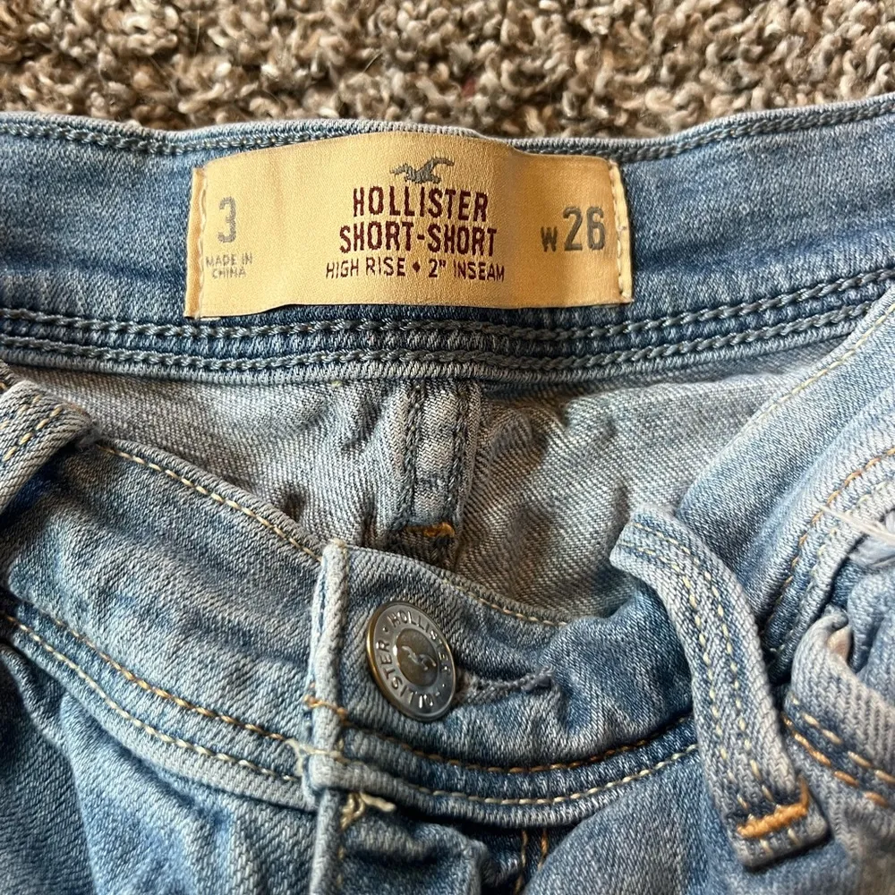 Hollister Light Blue Distressed Jean Shorts - Image 2