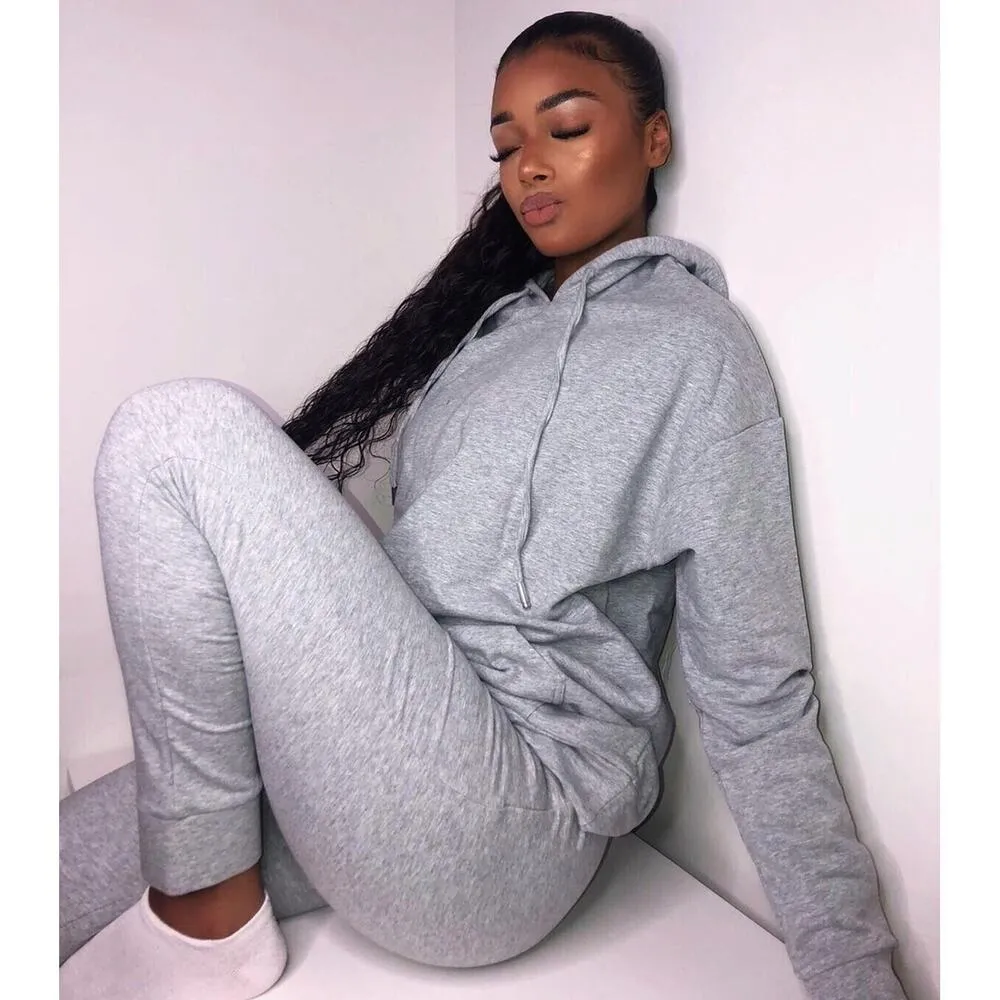 Meshki Amelia High Rise Fitted High Waisted Cotton Lounge Jogger Pant Gray XS - Image 2