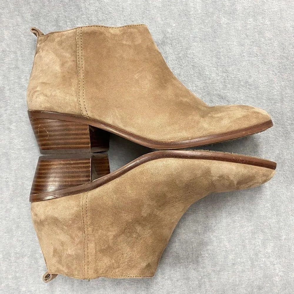 J.CREW Chelsea Boots Women’s Sz 9.5 Short Boots Bootie Ankle Brown Suede Leather - Image 9