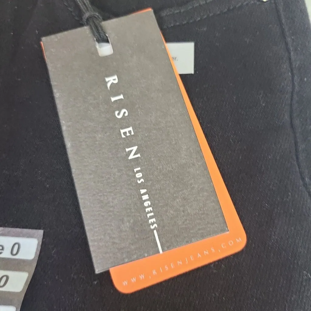 Risen Women's High Rise Crossover Jeans Black Size 0/24 Waist Size‎ 24 - Image 3