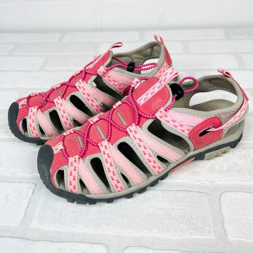 Pink‎ Sandals by Breast Cancer Research Pink Ribbon Water Sandals Women's Size 9 - Image 6
