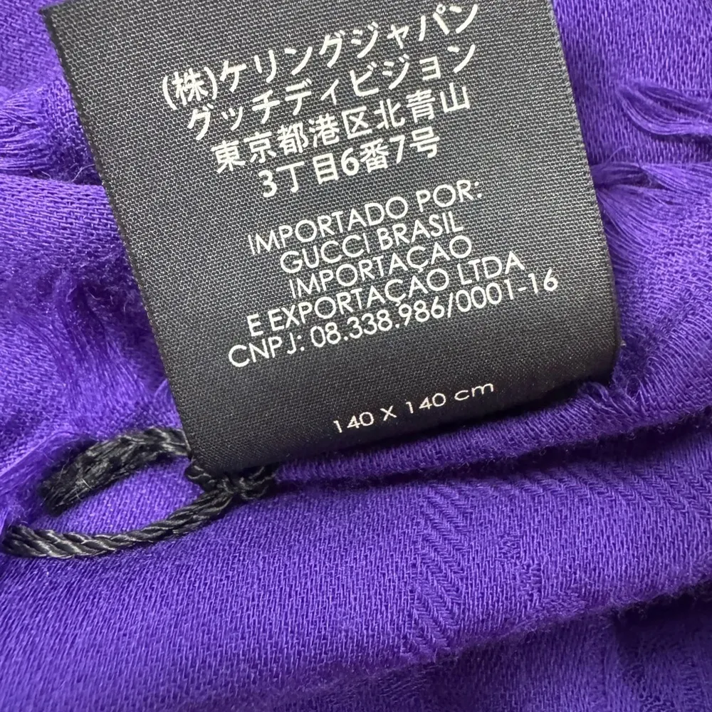 Gucci GG WOOL SHAWL in Purple 140 x 140 cm.  NWT Rare - Image 7
