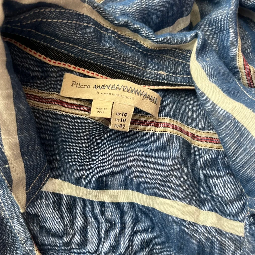 Anthropologie Pilcro Blue and White Striped dress size 10 - Image 5