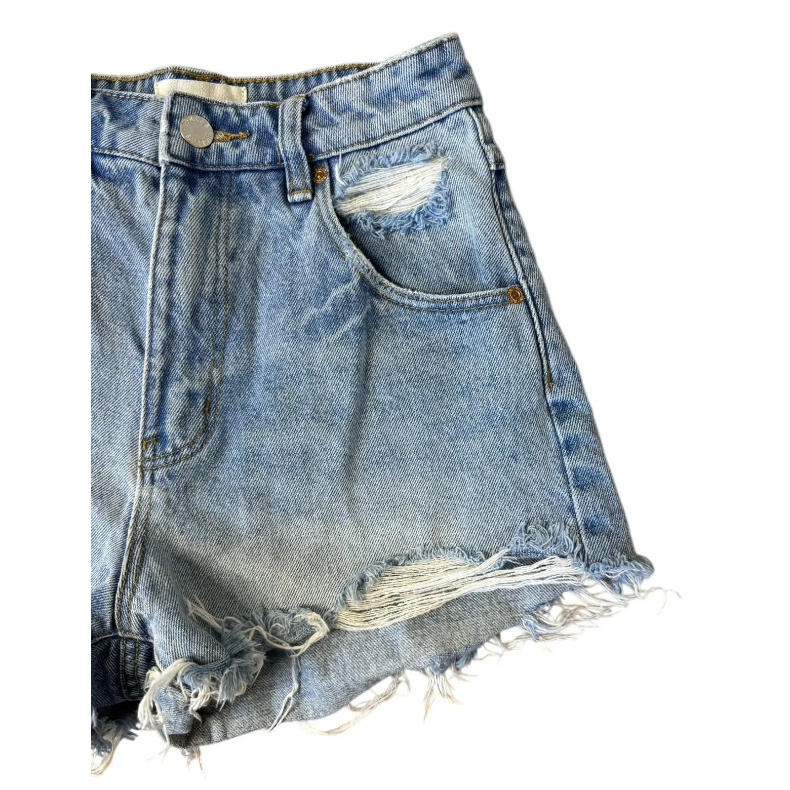 ROLLA’S Dusters High Rise Slim Cut Off Jean Shorts G’Day Mate Aussie 5 Size 23 Blue - Image 4