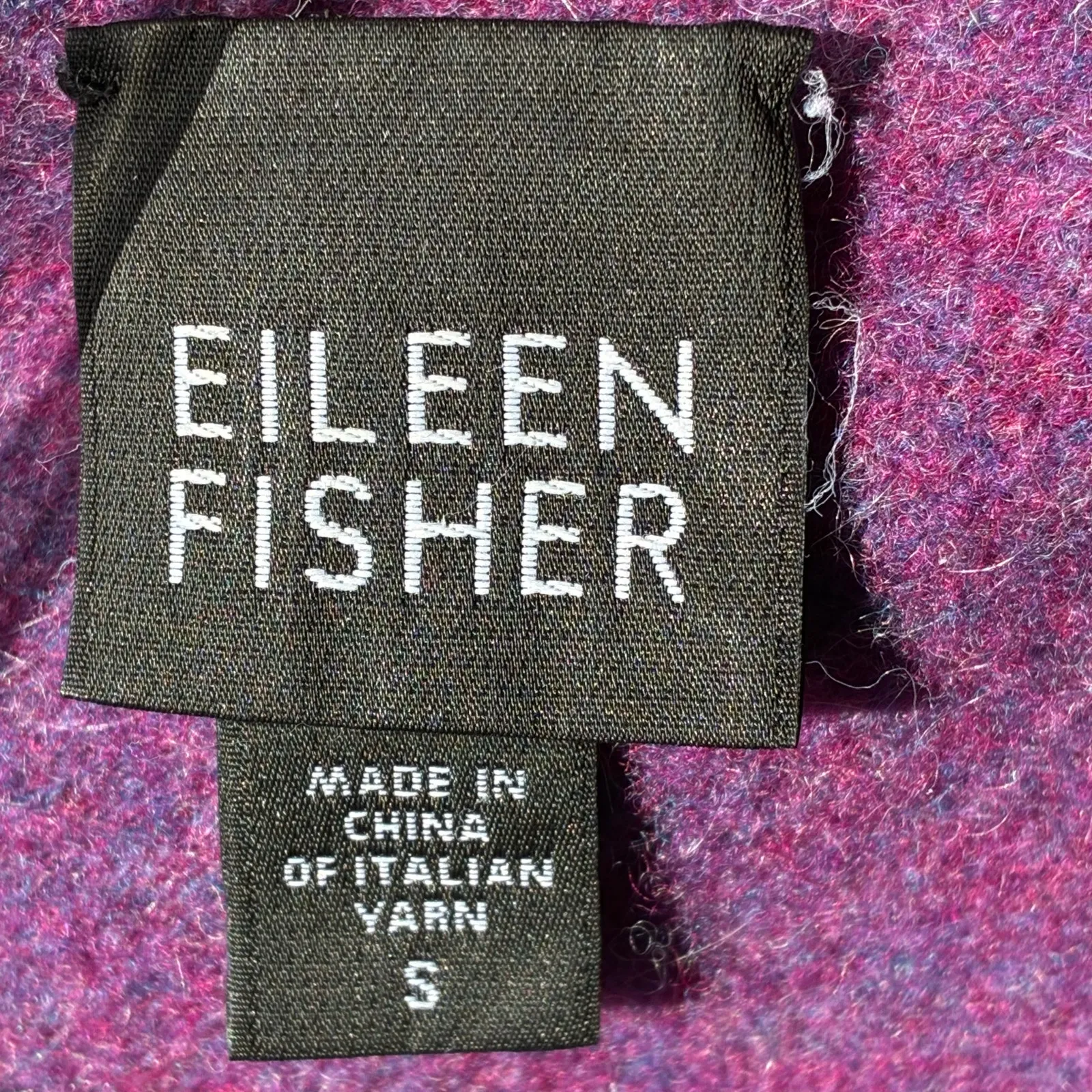 Eileen Fisher Cardigan Knit Sweater Blazer Wool Cashmere Purple Womens Sz Small - Image 5