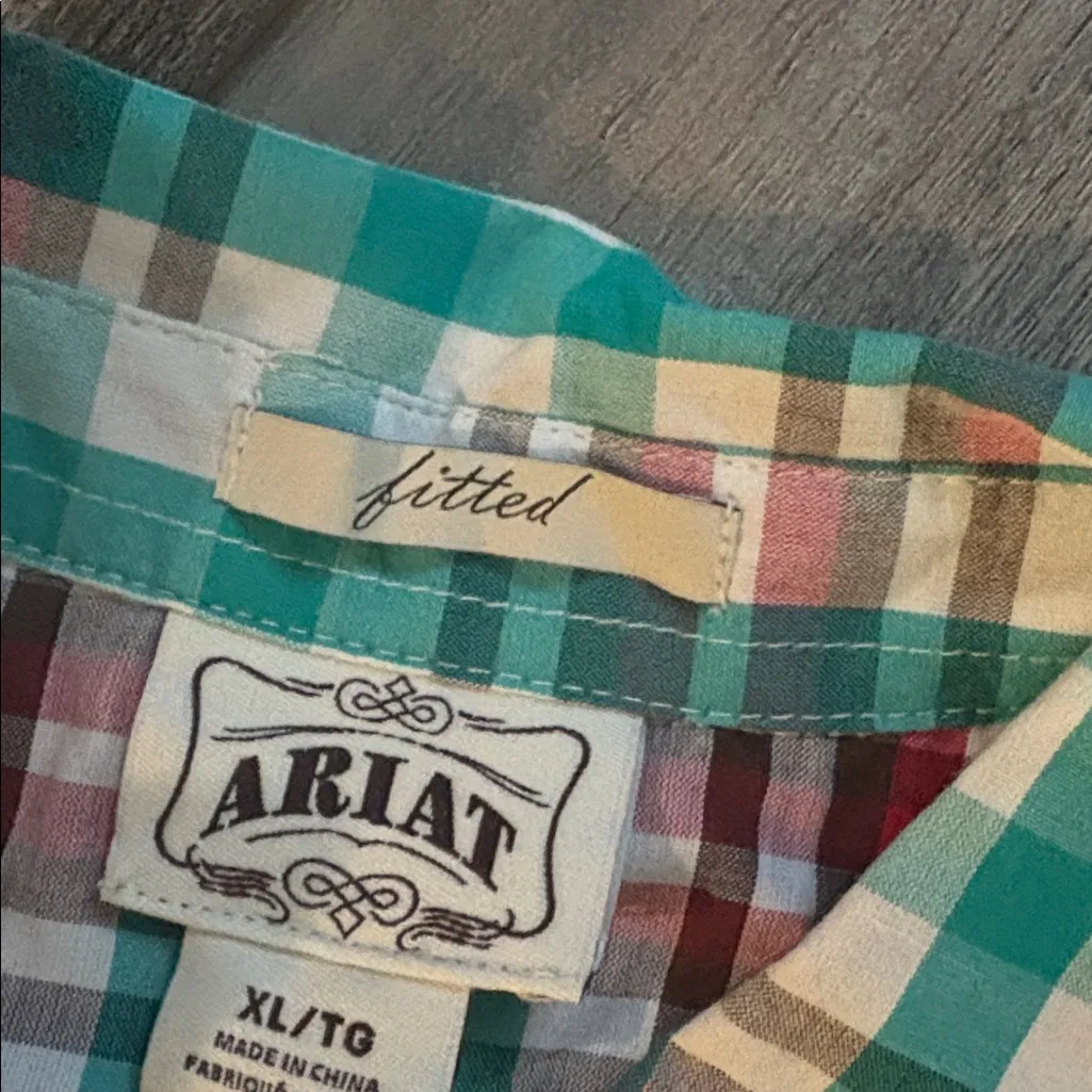 ARIAT Maria Plaid Shirt Embroidered Pearl Snaps Western XL NEW - Image 4