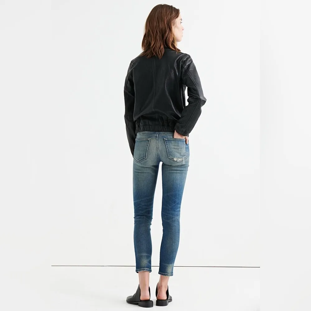 Lucky Brand Ana 100% Lamb Leather Jacket Moto Full Zip Womens Size XS Bomber - Image 10