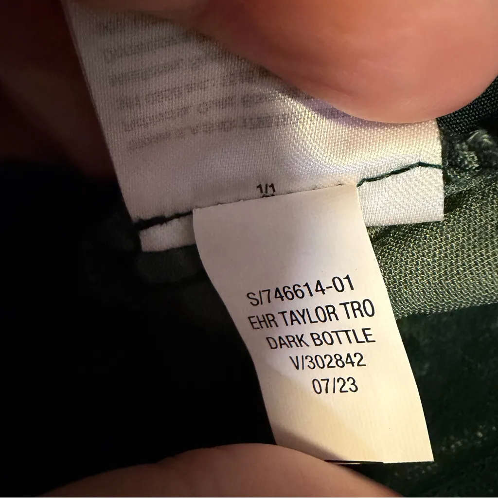 Old Navy Extra High-Waisted Velvet Taylor Pants wide leg dark bottle green M NWT - Image 9