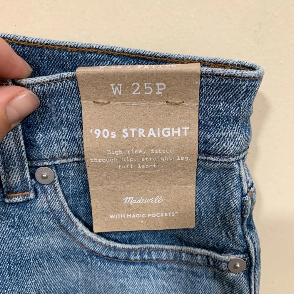 NWT Madewell The '90s Creased High Waist Straight Leg Jeans size 25 Petite - Image 5