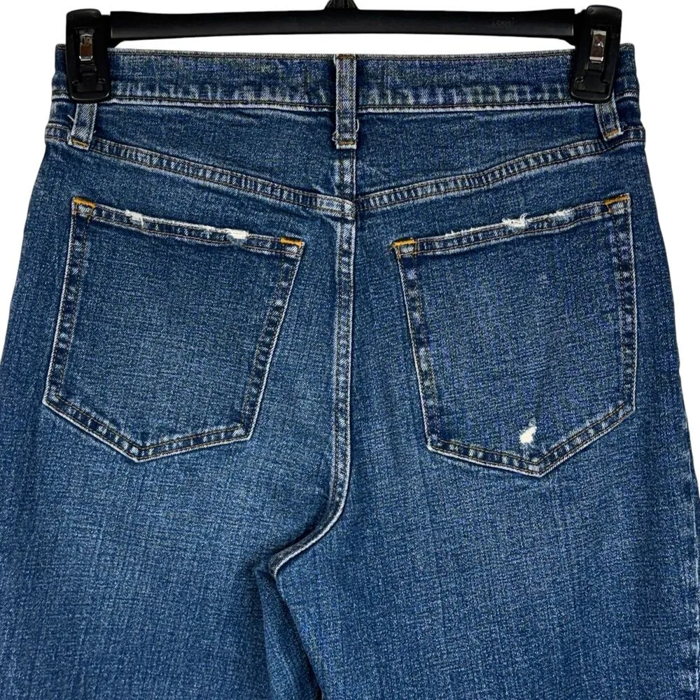 Abercrombie & Fitch SZ 8/29 Ultra High-Rise Mom Jeans Button-Fly Distressed Blue - Image 5