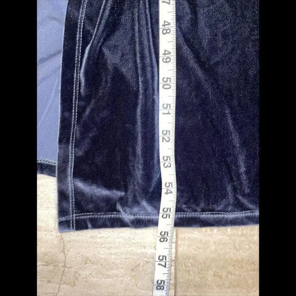 DESIR COUTURE‎ Gray Velvet Gown Maxi Dress Sash High Slit M Size M - Image 4