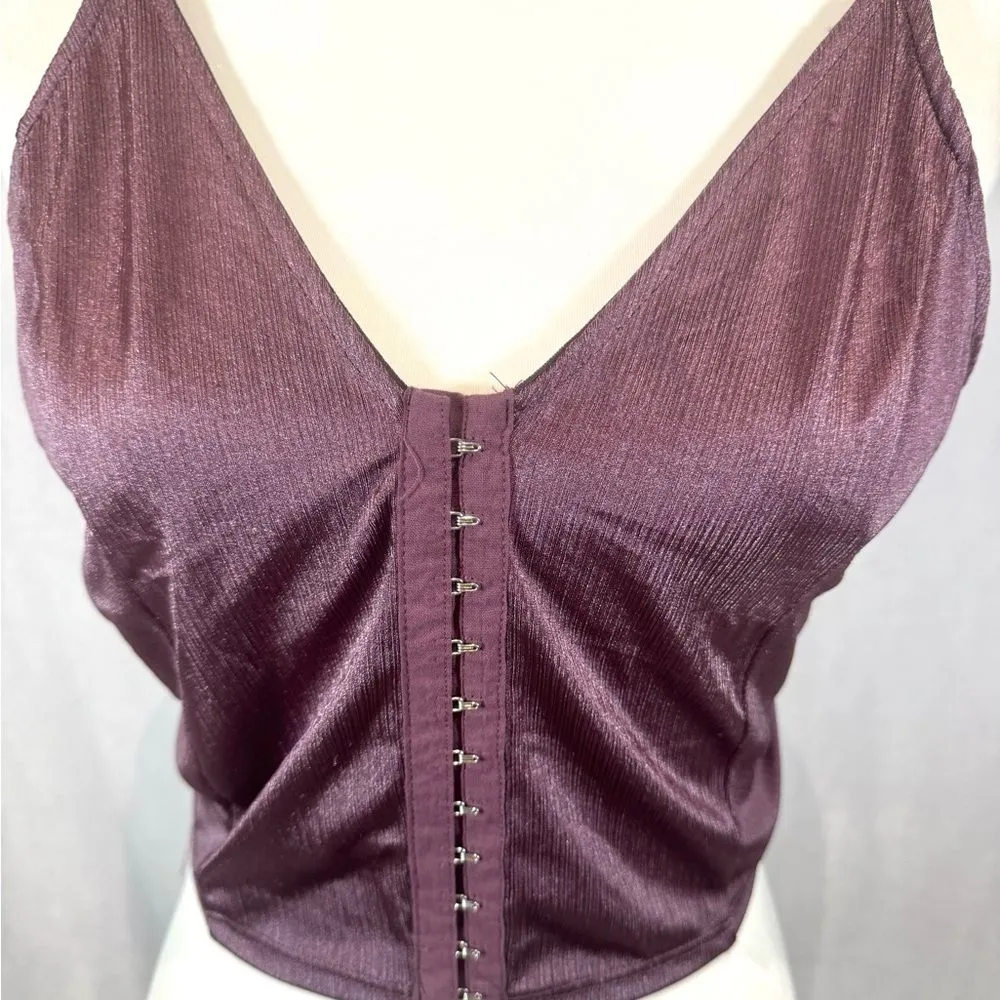 Bozzolo plum wine corset cop top size XL - Image 2