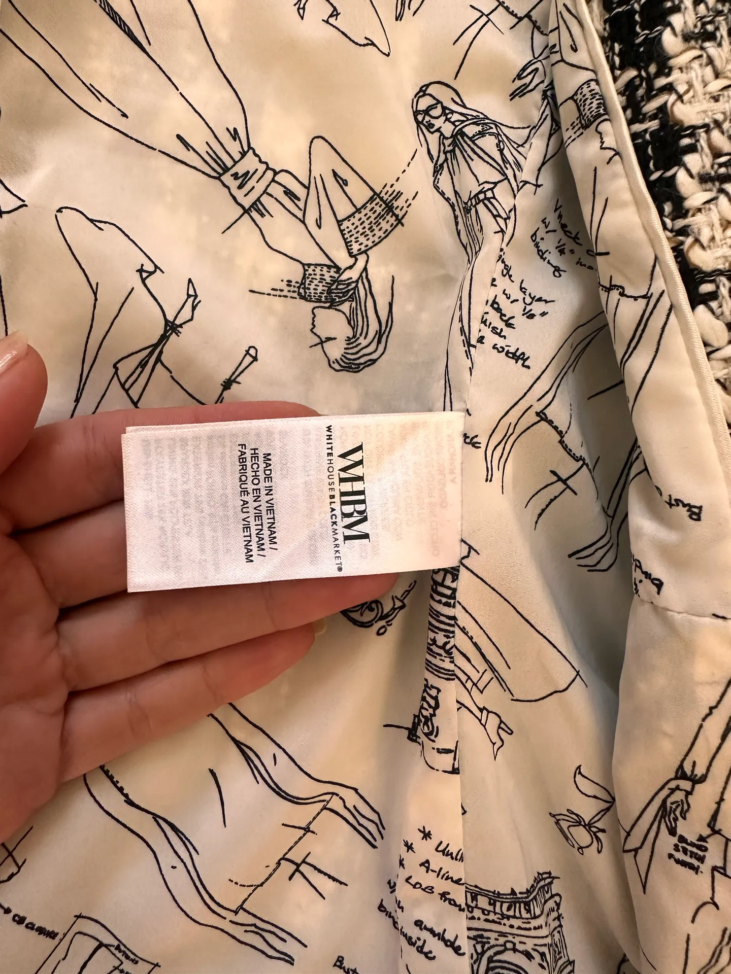 WHBM® Tweed Houndstooth Buttoned  Studio Blazer Size Small - Image 7