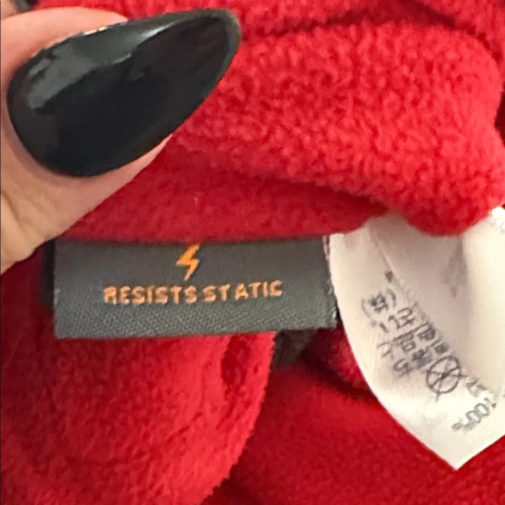 Lands’ End Red/Black Thermacheck Ultra Soft Zip up Fleece size small 6 - Image 8