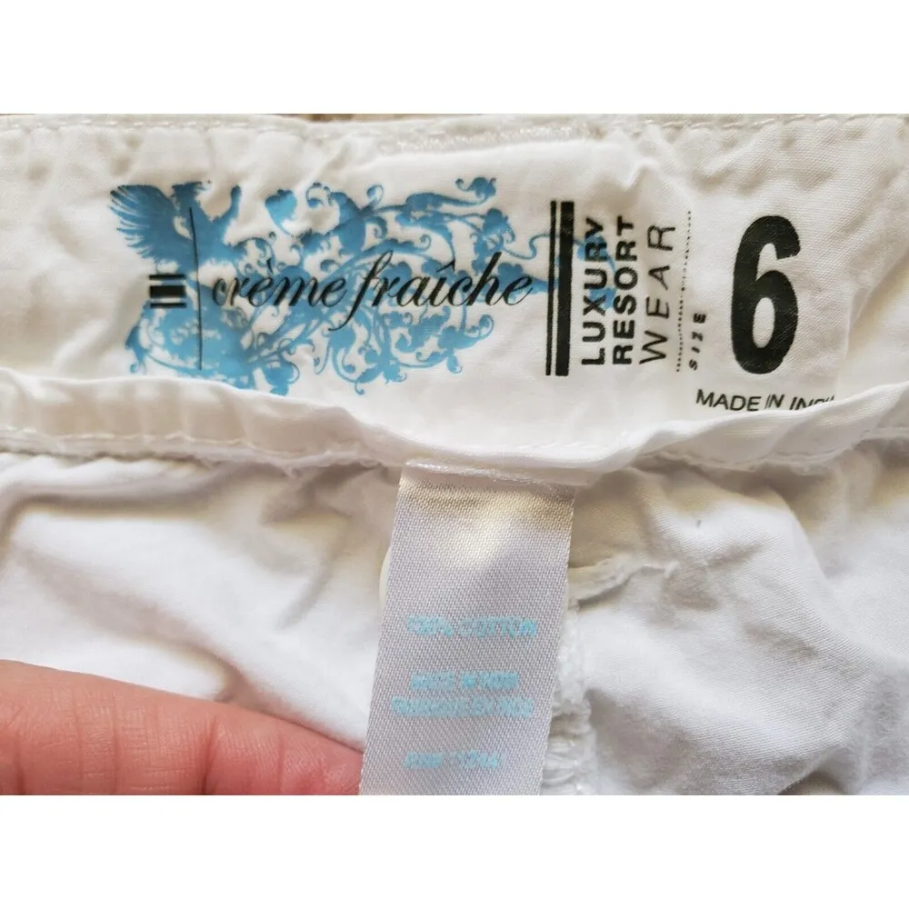 Melissa Creme Fraiche Pants Women 6 White Luxury Resort Wear Cargo Crop Pocket - Image 2