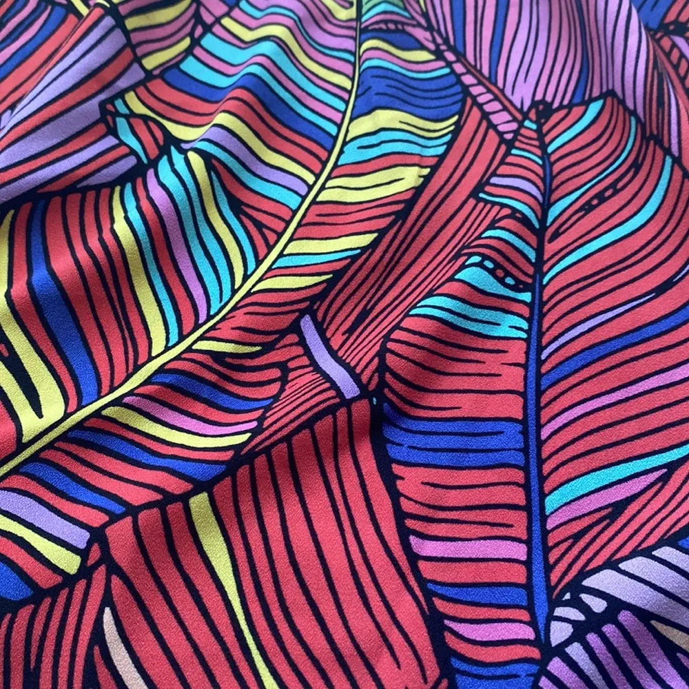 NWT Catherine Malandrino off the shoulder tropical palms top, size large - Image 5