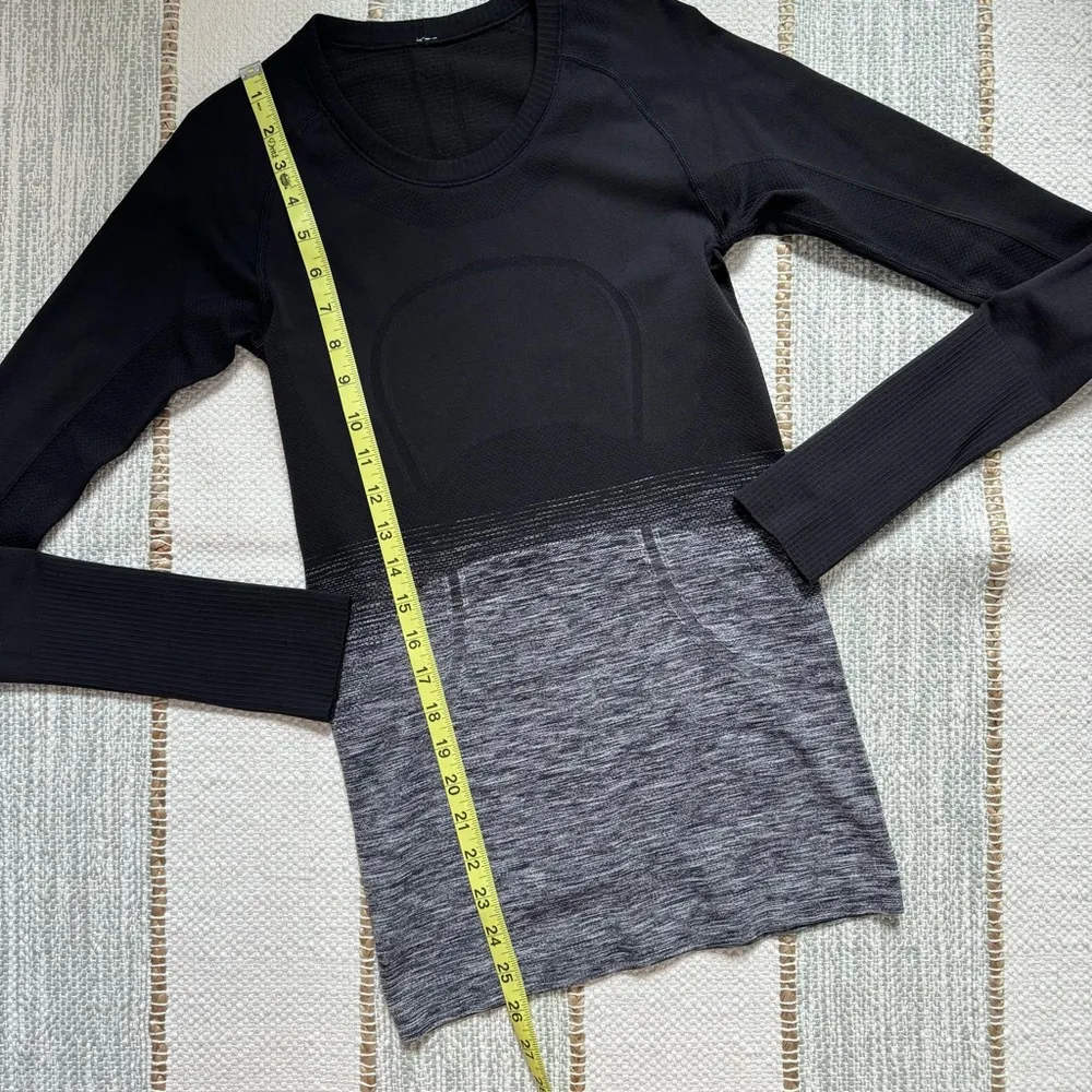 Lululemon Swiftly Tech Black Grey Ombré Long Sleeves Crewneck Tee Women’s Size 4 - Image 6
