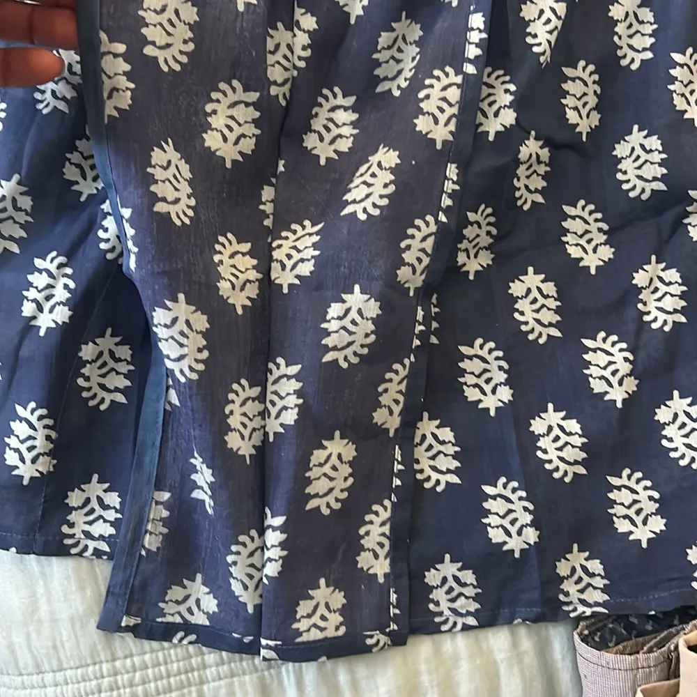 Floral hand Block Printed Long Kaftan Dress Blue Printed Kaftan Size undefined - Image 10