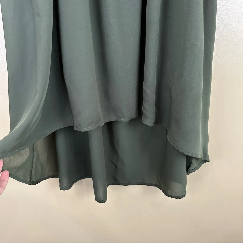 Mossimo Green Paper Bag Elastic Waist Pull On Midi Skirt Small Whimsigoth Grunge - Image 3