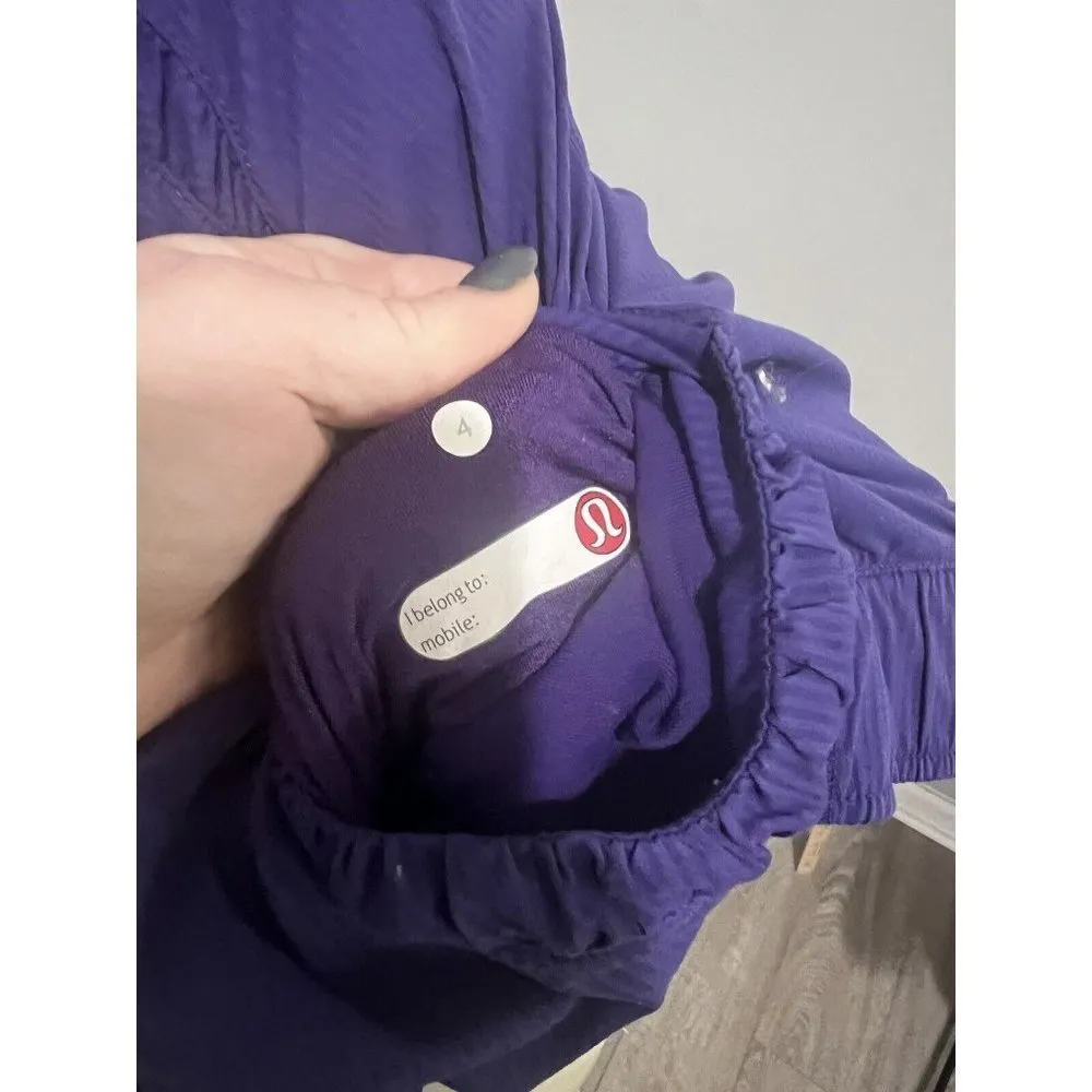 Lululemon Zip Jacket Ruching Thumb Hole Emblem Size 4 Purple - Image 11