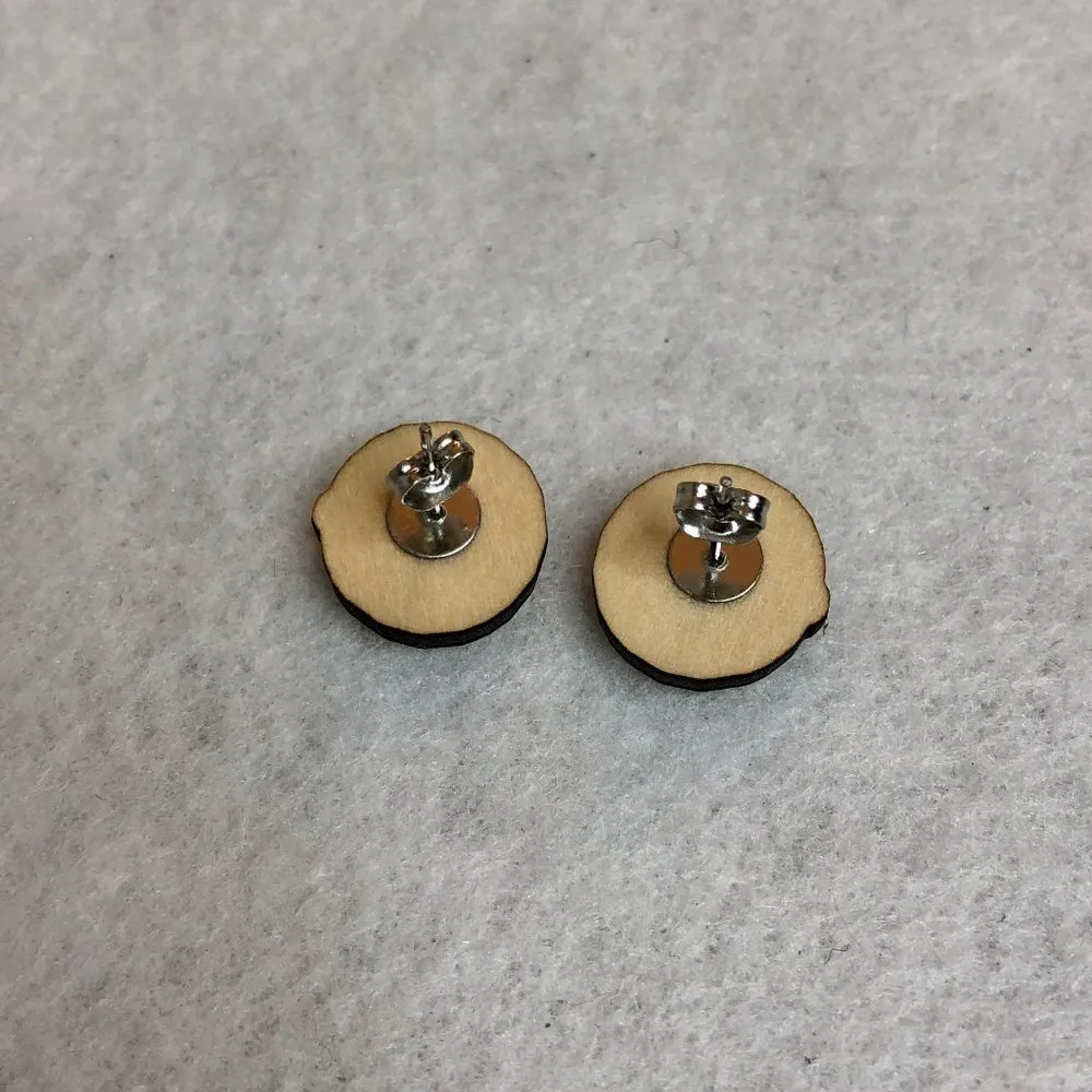 Porky Pig Wood Stud Earrings - Image 4