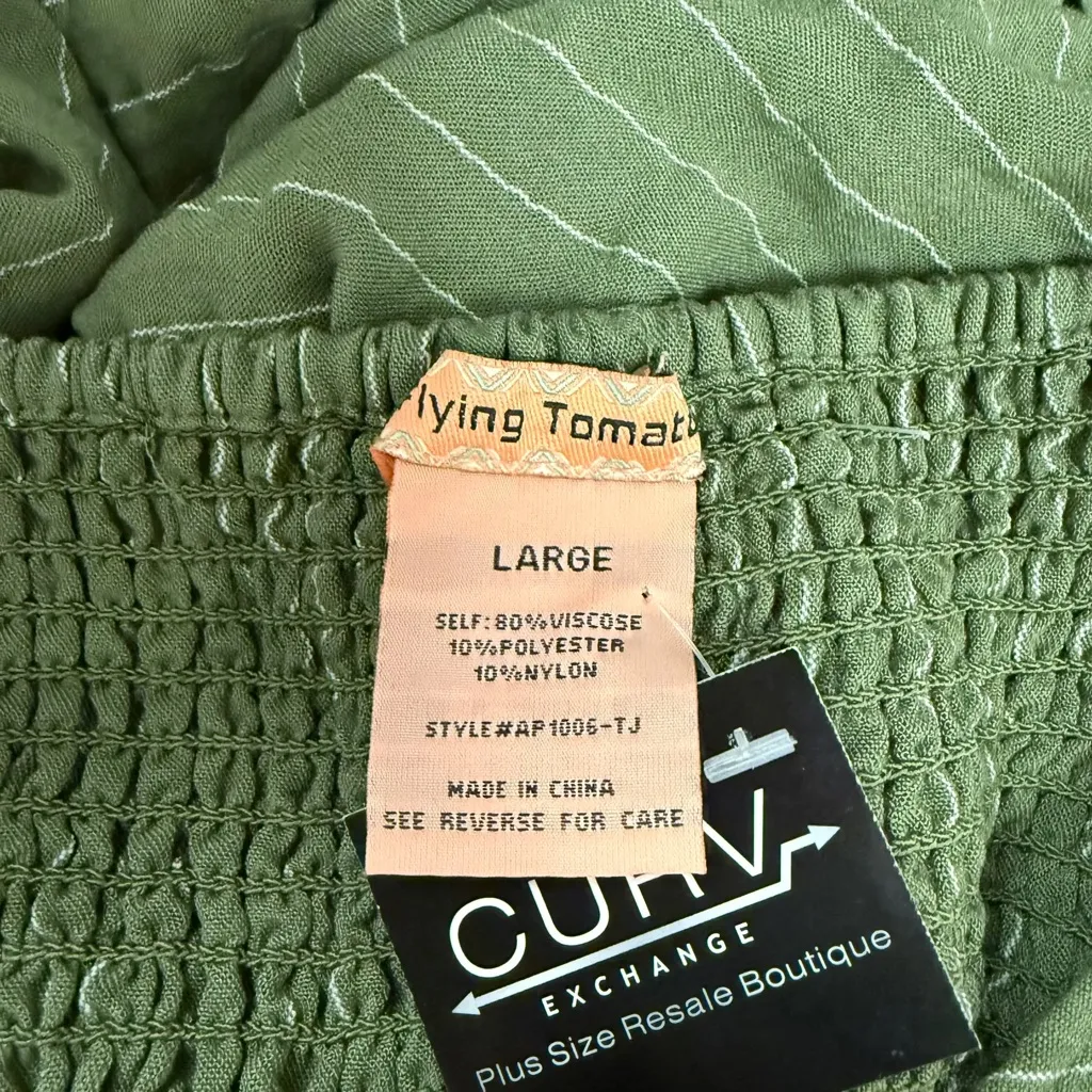 Flying Tomato Green & White Stripe Jumper - Size Large - Image 3