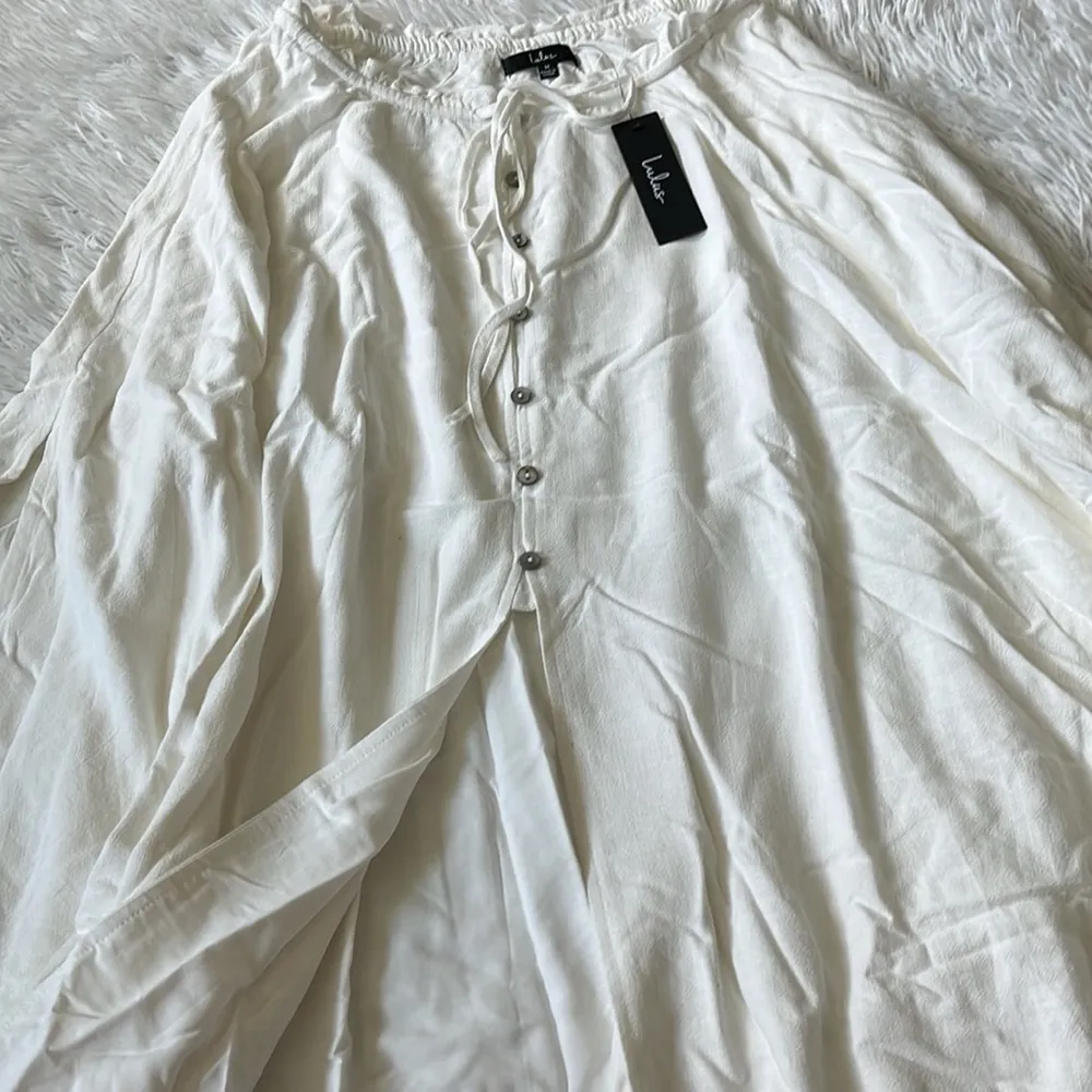 Lulus Best Beginnings Ivory Button-Front Women’s Midi Skirt size Medium - Image 7