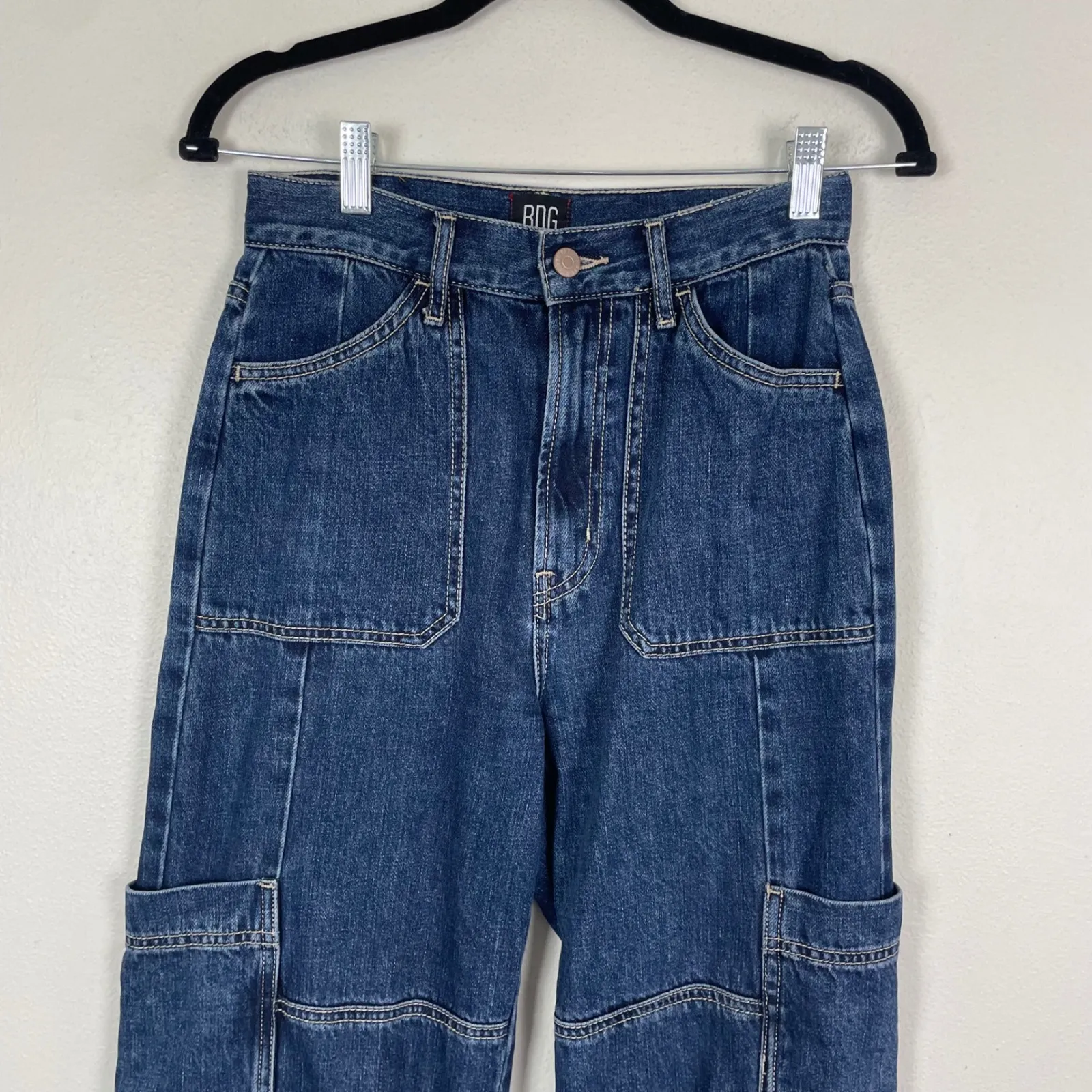 BDG Urban Outfitters High Rise Baggy‎ Jeans Blue Denim Size 26 Utility - Image 2
