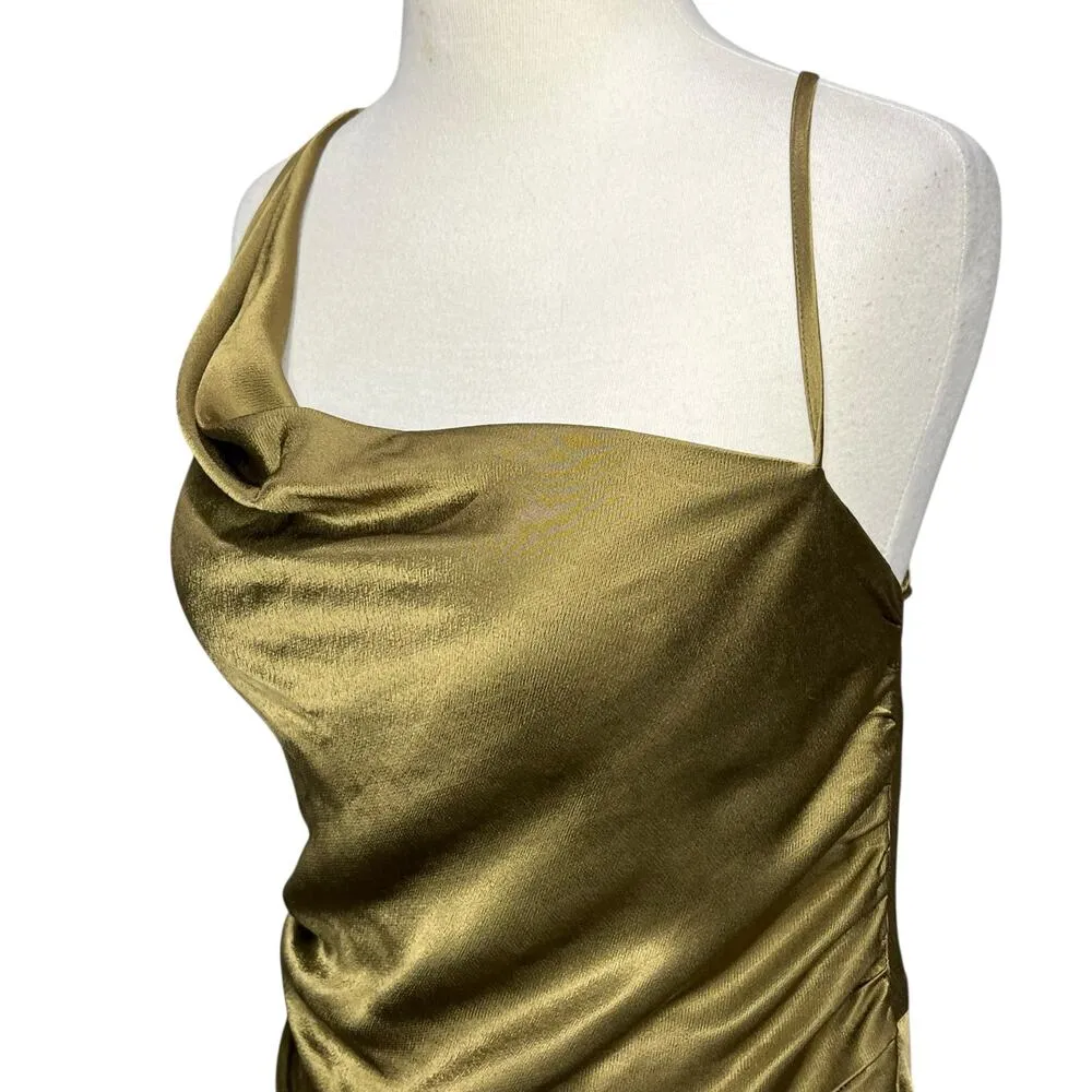 Shona Joy Revolve Alma Mini Dress 10 Cumin Asymmetrical Bias Cowl Neck Nightout - Image 5