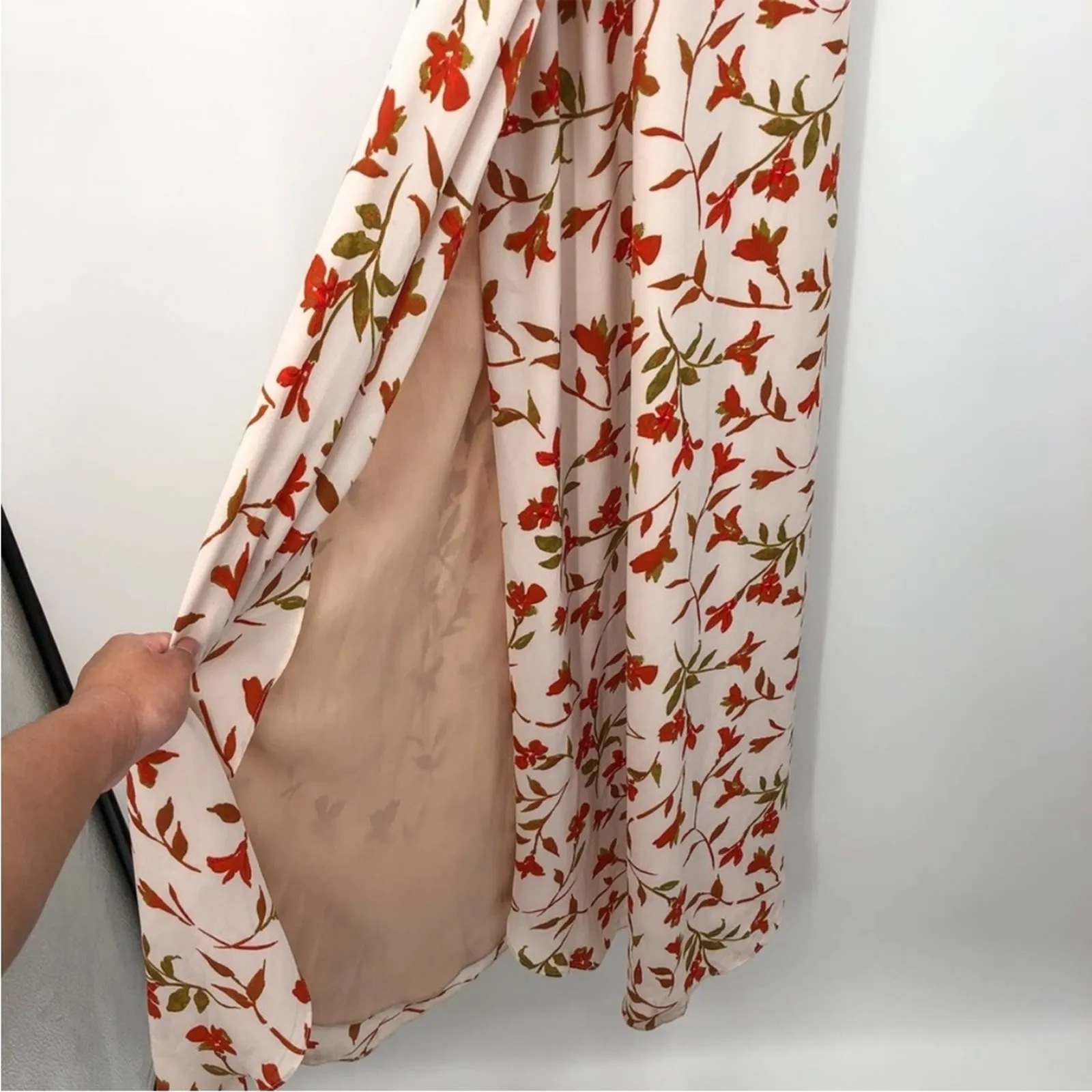 Lovers + Friends Golden Ray Palm Print Halter Maxi Dress Size XS Side Slit Hem - Image 5