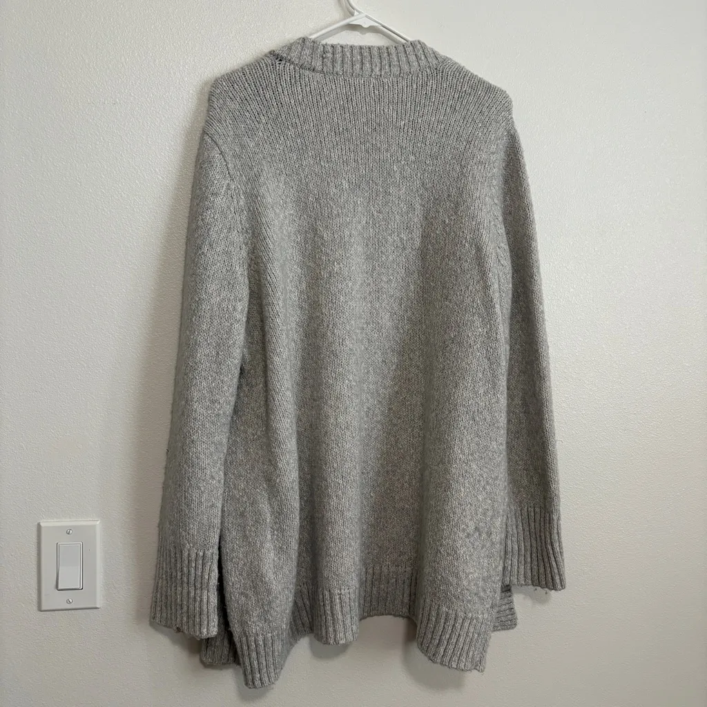 Levi's Levi’s Long Women’s Light Grey knit Heather Open Cardigan Sweater Size Medium - Image 7
