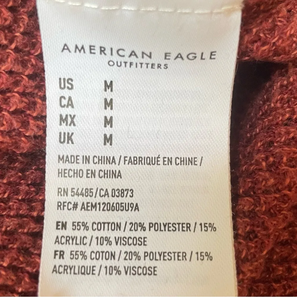 American Eagle Rust Lace-Up Knit Jegging Fit Comfy Women’s Sweater - Image 7