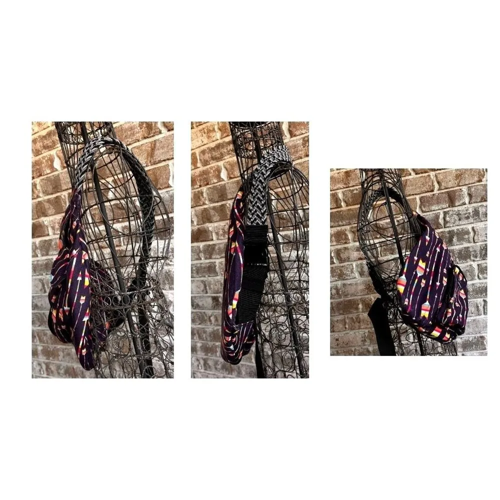 Ambry Nora Sling Bag Crossbody Hiking Backpack Arrow Print Tribal Laptop… Black - Image 5