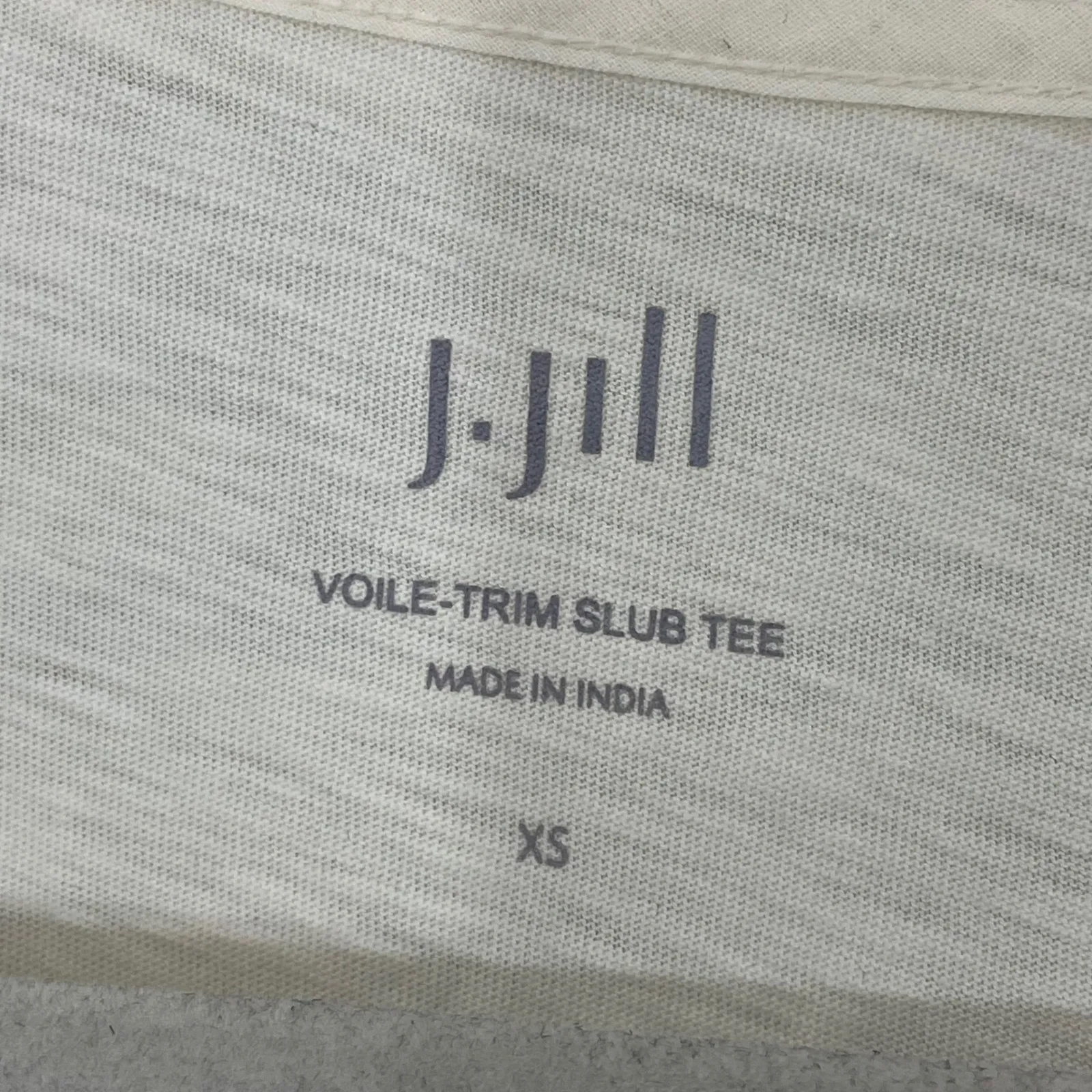 NWT J. Jill Ivory Voile Trim Slub‎ Tee V Neck Long Sleeve Cotton Women XS Shirt - Image 3