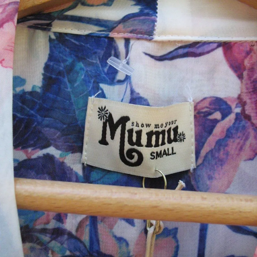 NWT White Floral Tie Neck Blouse - Image 9