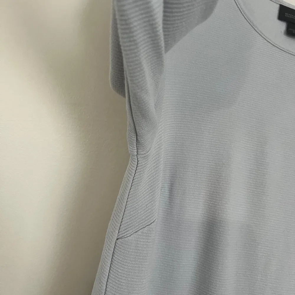 J Jill Ribbed Knit Longline Crewneck Tunic Top Gray Stretch Jersey Knit Size XS - Image 11