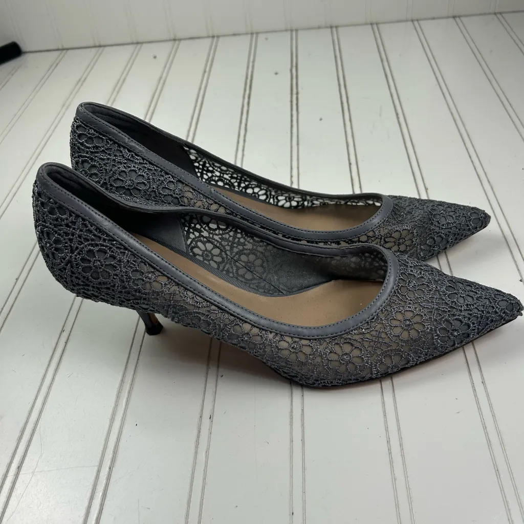 Charles & Keith Blue Lace Heels Women’s Size 8.5 EU 39 - Image 3