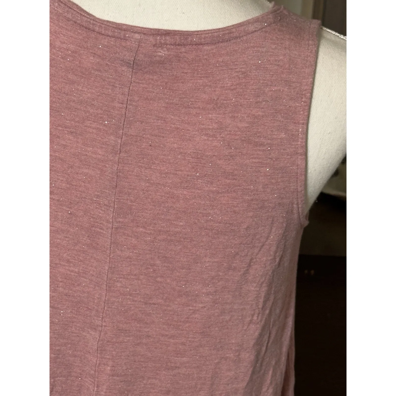 Old Navy Luxe Pink Sparkly Tank, Polyester/Viscose/Metallic, Small - Image 4