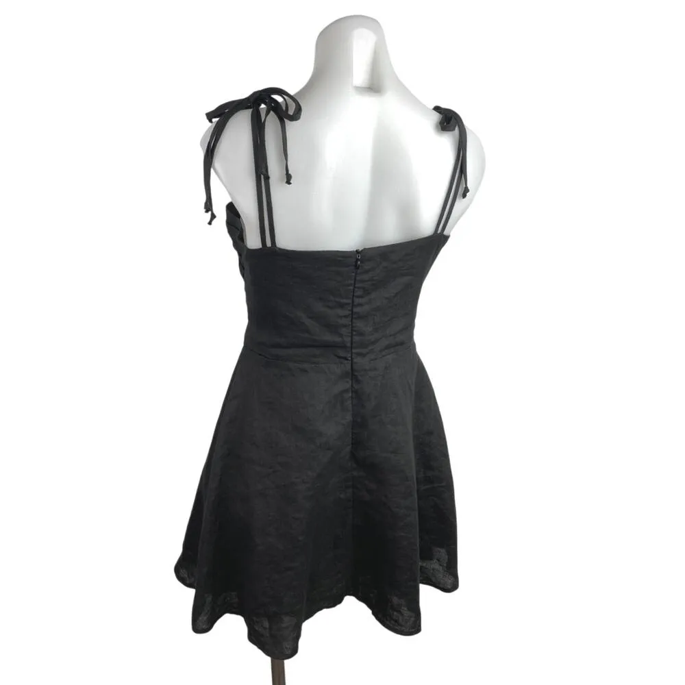 Olivaceous Black Sleeveless Cutout Bow Cami Camisole Mini A-Line Tank Dress Sz M - Image 2