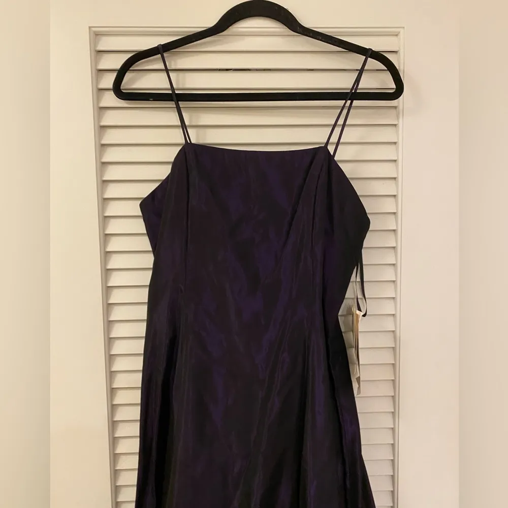 Jessica McClintock Gunne Sax Purple Iridescent Spaghetti Strap Dress - Image 2