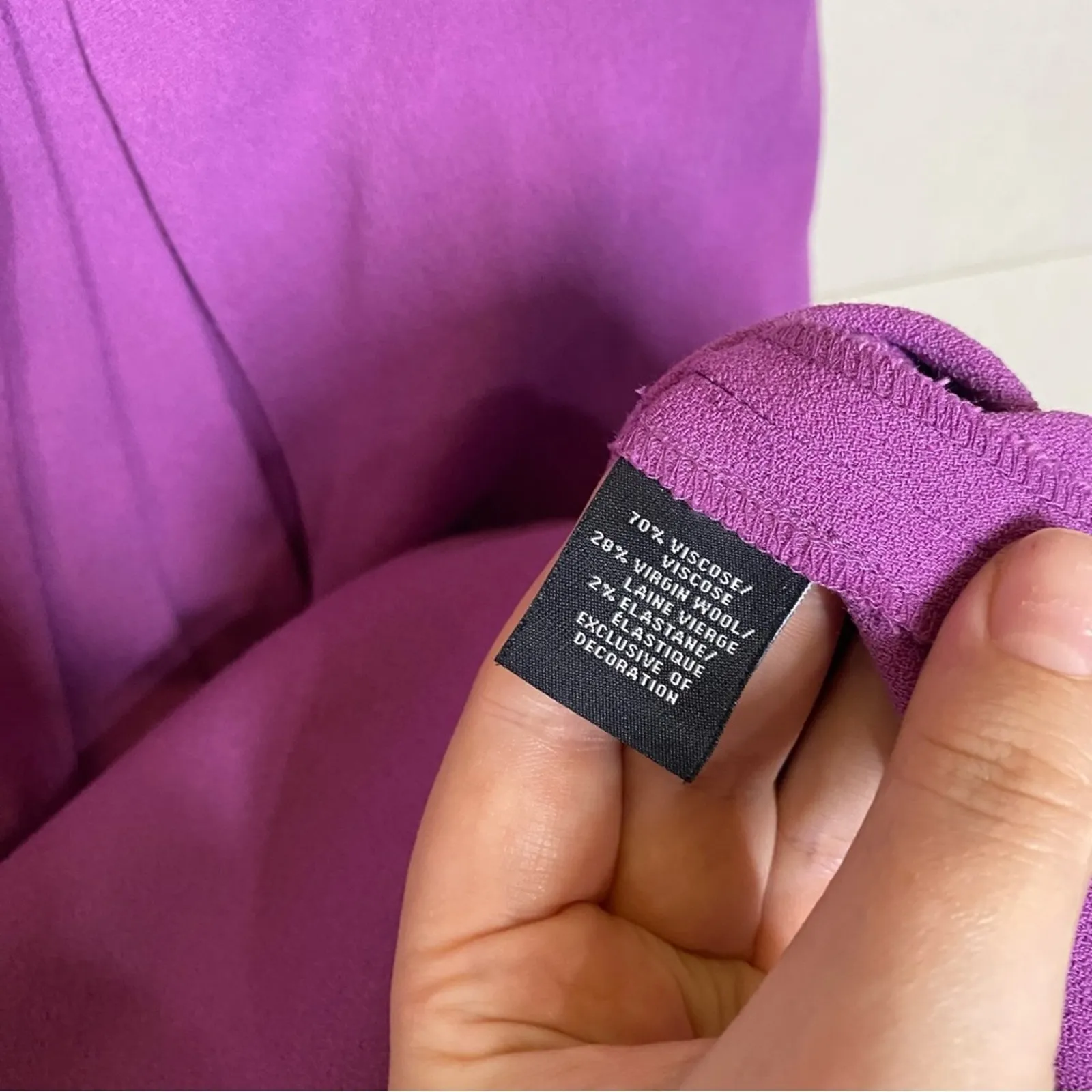 Lafayette 148 Virgin Wool Blend Dress Size 6 Purple - Image 7