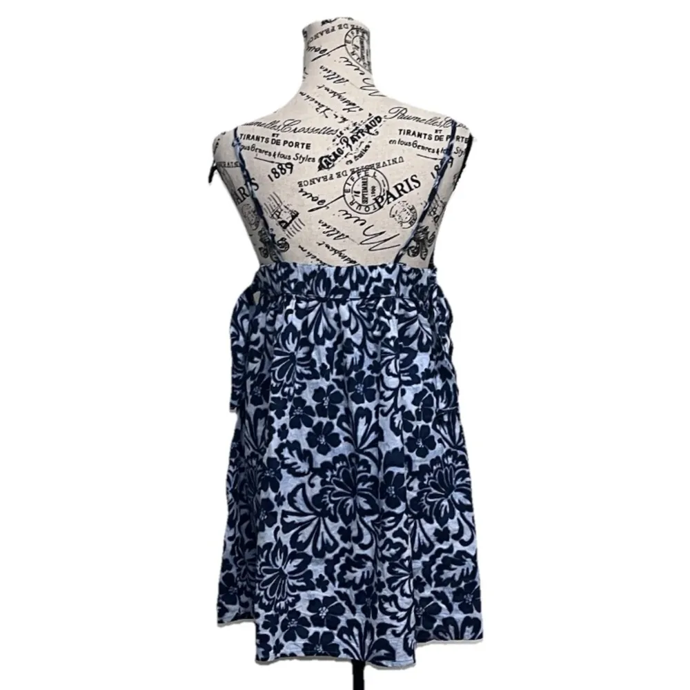 Aerie Linen Blend Hawaiian Floral Side Tie Mini Dress Women’s M Cottagecore - Image 5