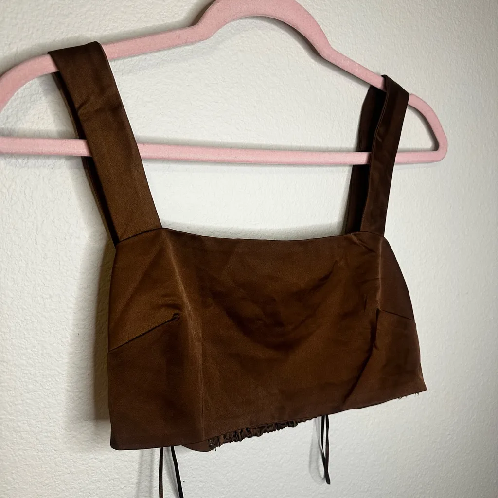 Le Lis Chocolate Brown Crop Top - Image 3