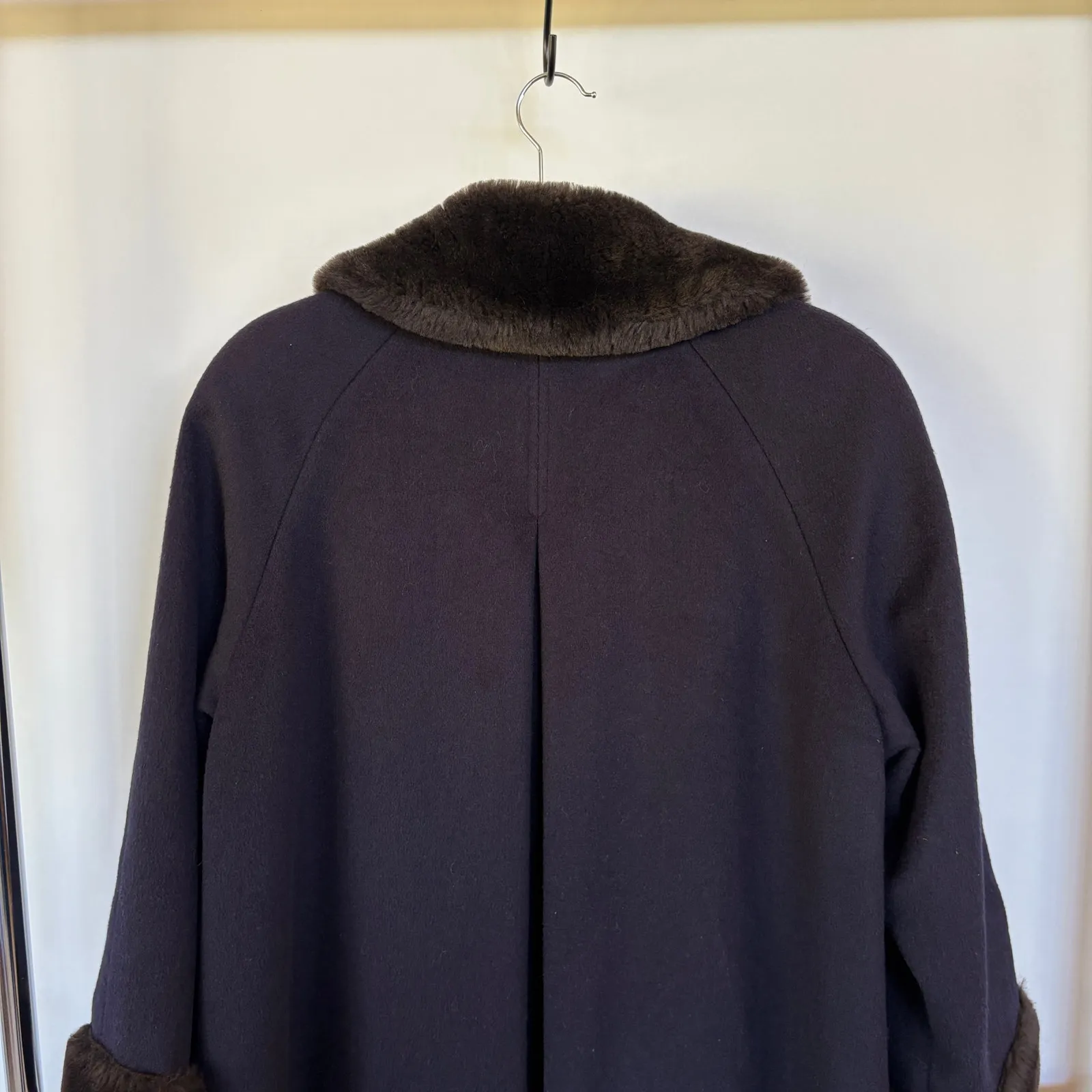 Vintage Navy Pennylane Long Coat Faux Fur Collar Wool Blend Formal Winter Blue Size undefined - Image 5